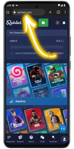 Rainbet Casino Sportsbook Menue Aufrufen